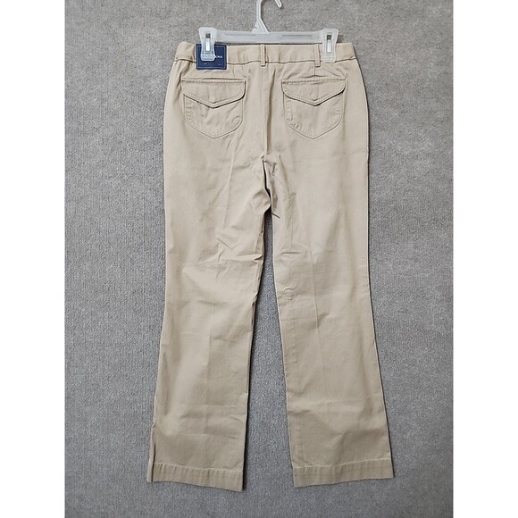 Lands End Bootcut Heritage Chino Pants Womens 6 Light Khaki 100% Cotton NEW - Picture 4 of 9